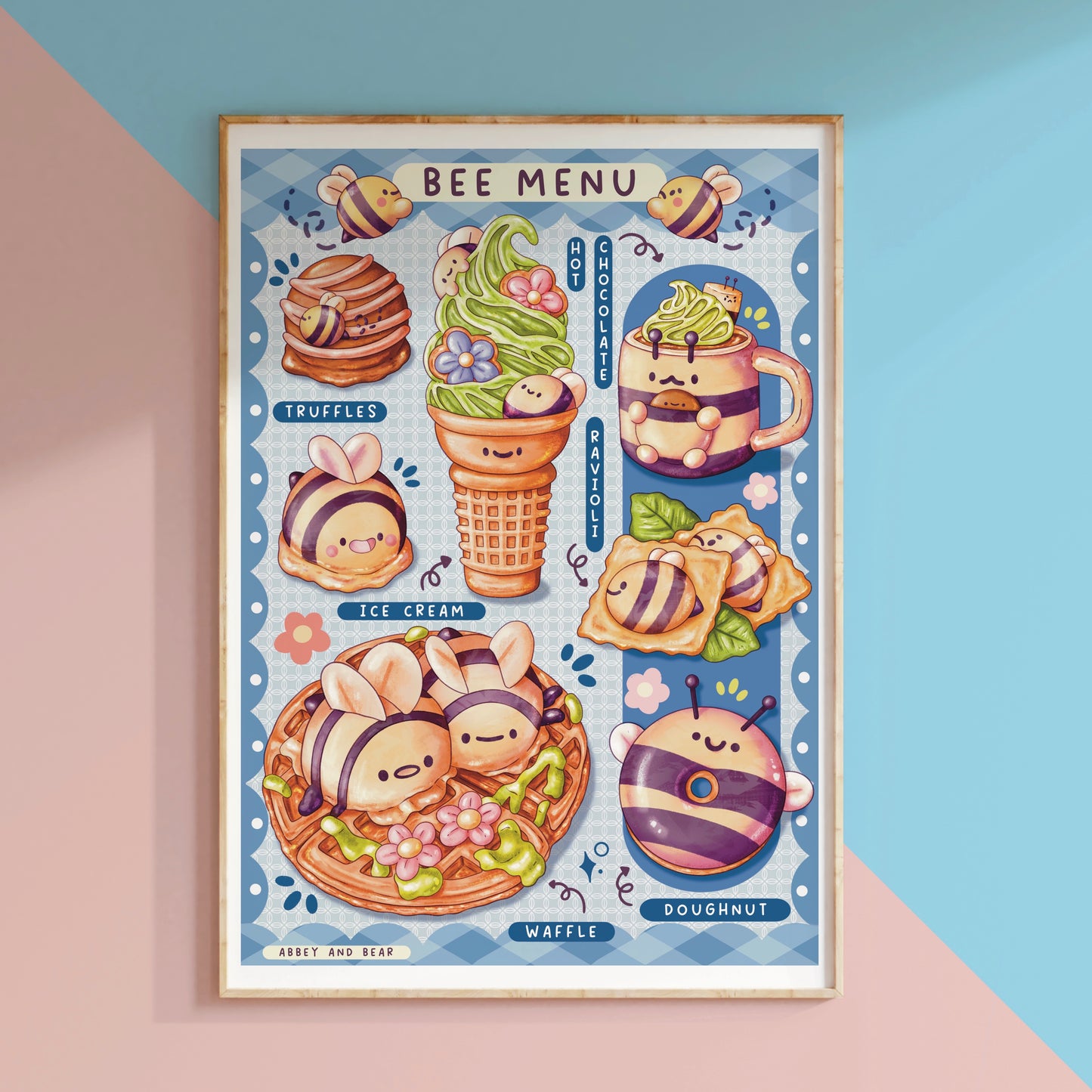 Bee Menu Art Print
