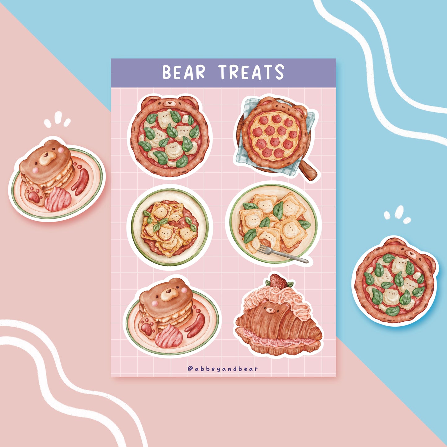 Bear Treats A6 Sticker Sheet