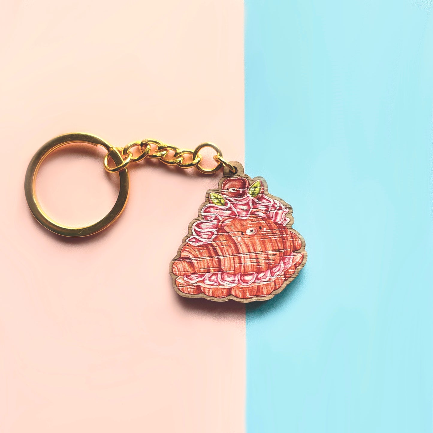 Bear Croissant Keyring