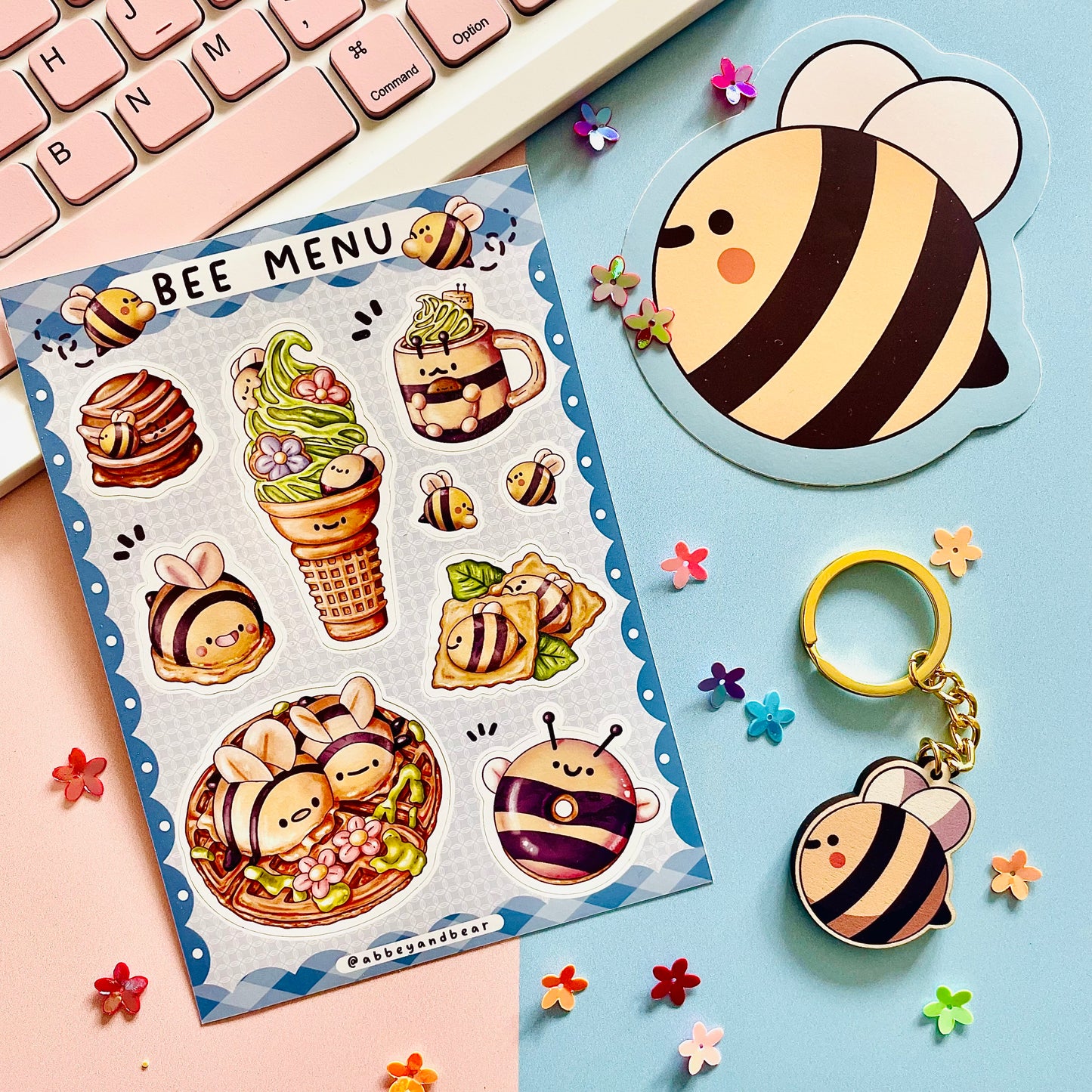 Bee Menu A6 Sticker Sheet