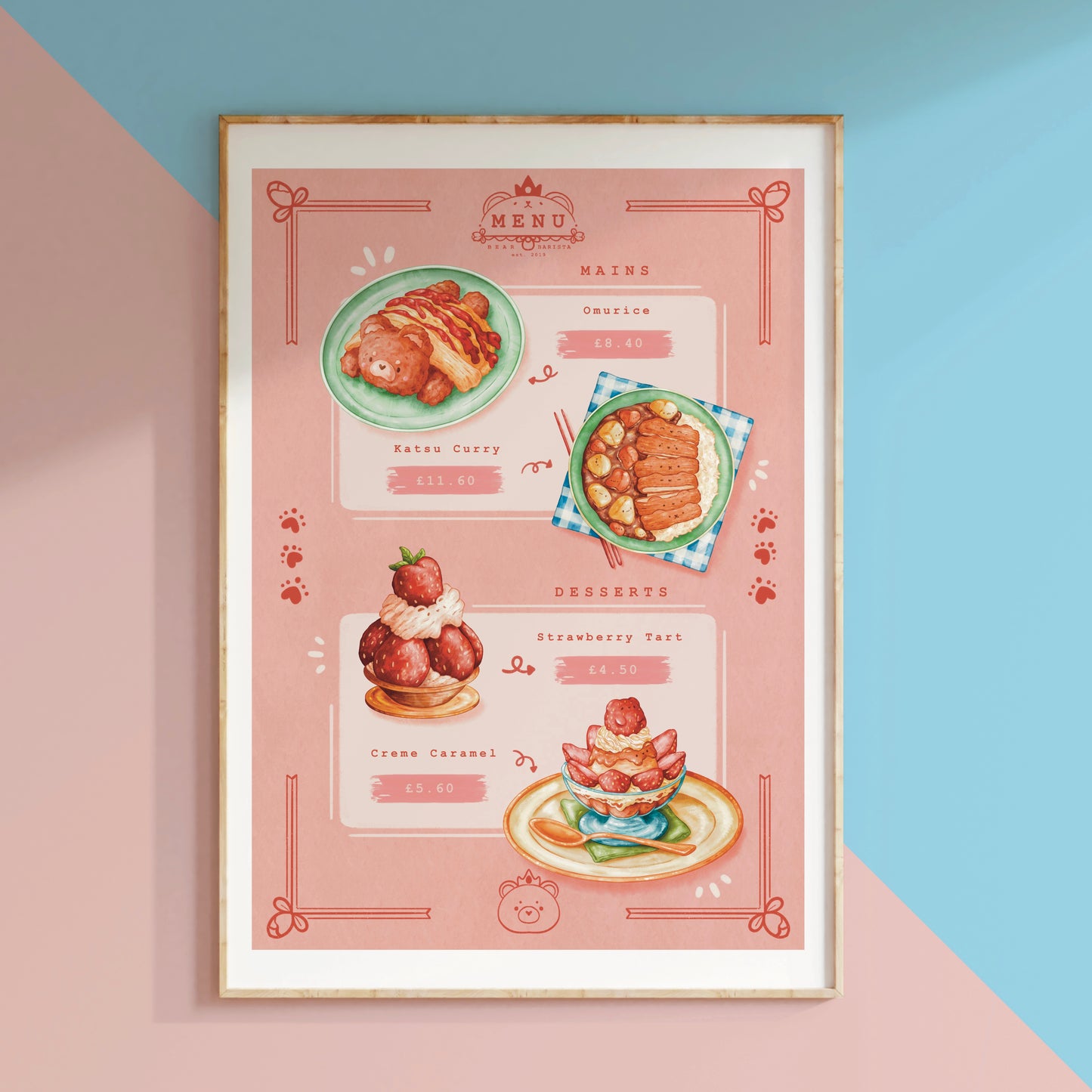 Bear Barista 02 Menu Art Print