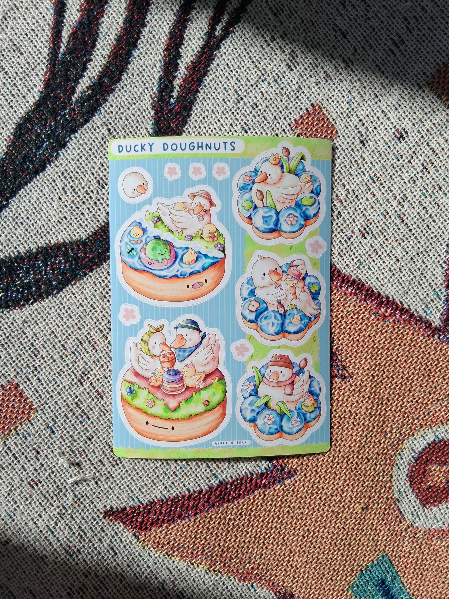 Ducky Doughnuts A6 Sticker Sheet