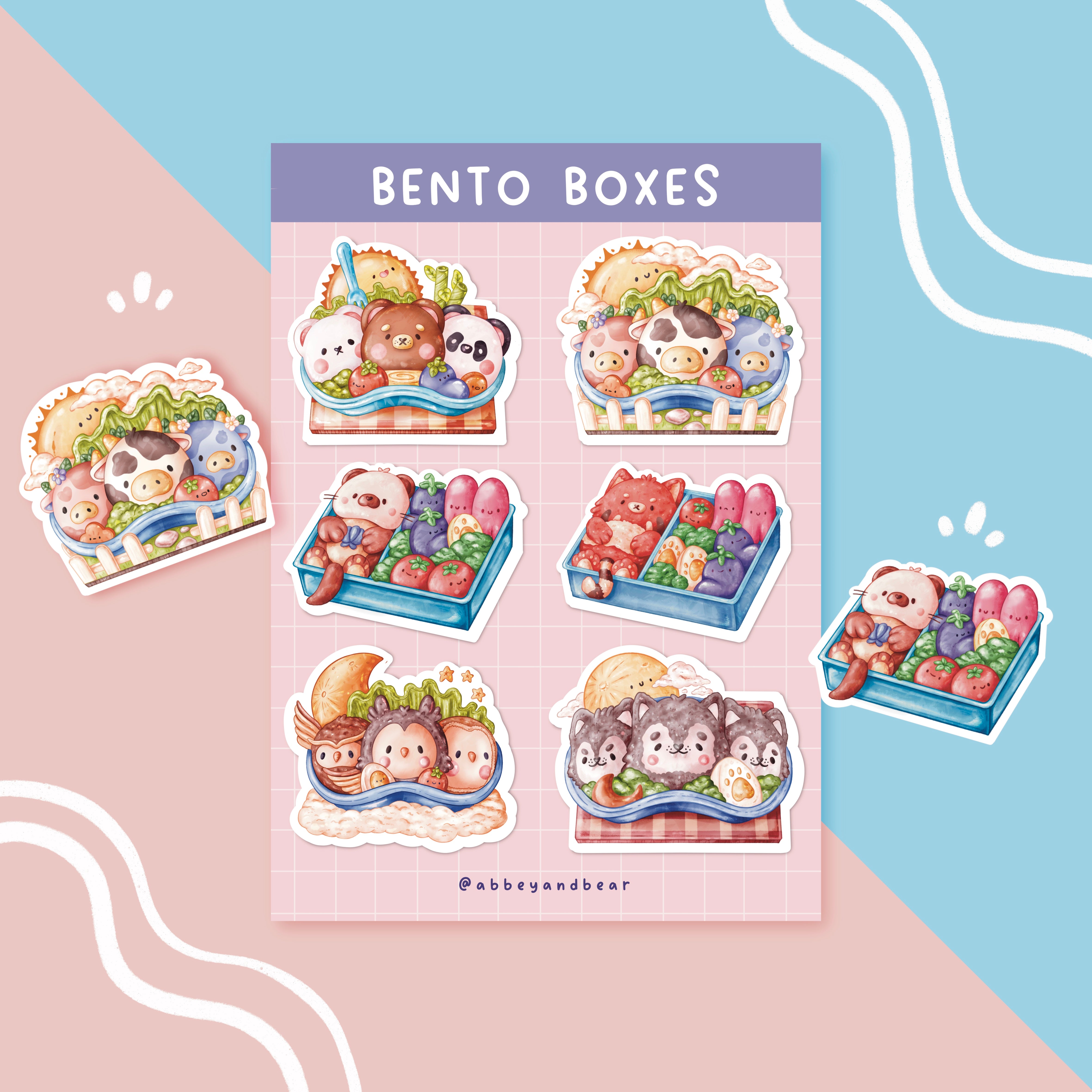 Bento Box A6 Sticker Sheet – Abbey and Bear