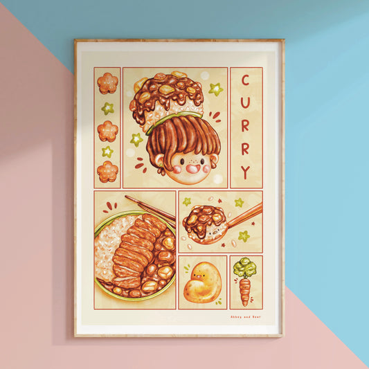 Cute Curry Mascot Art Print