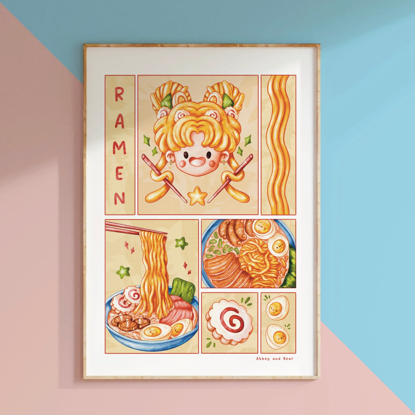 Ramen  Mascot Art Print