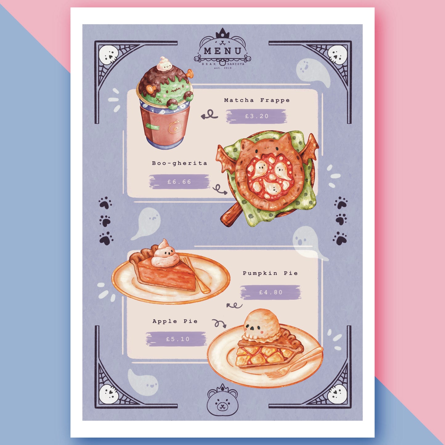 Spooky Halloween Menu Art Print