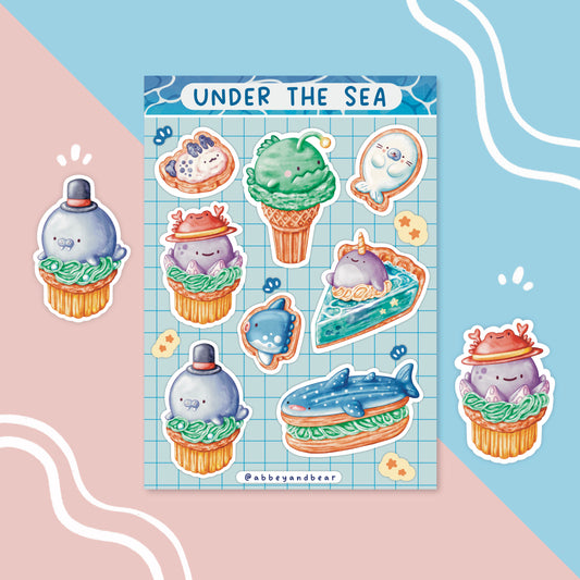 Under the Sea Menu A6 Sticker Sheet