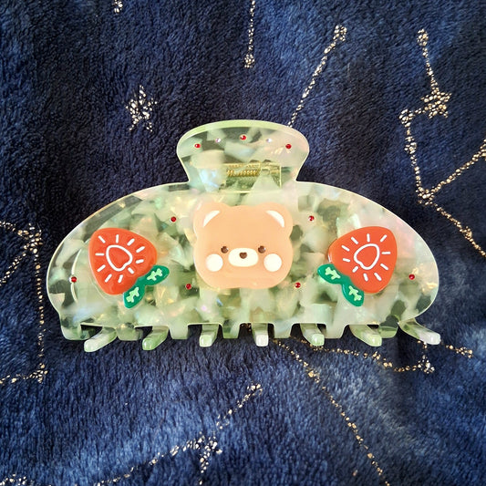 Strawberry Bear Claw Clip