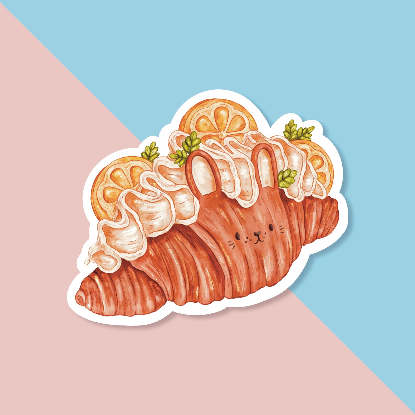Bunny Croissant Sticker