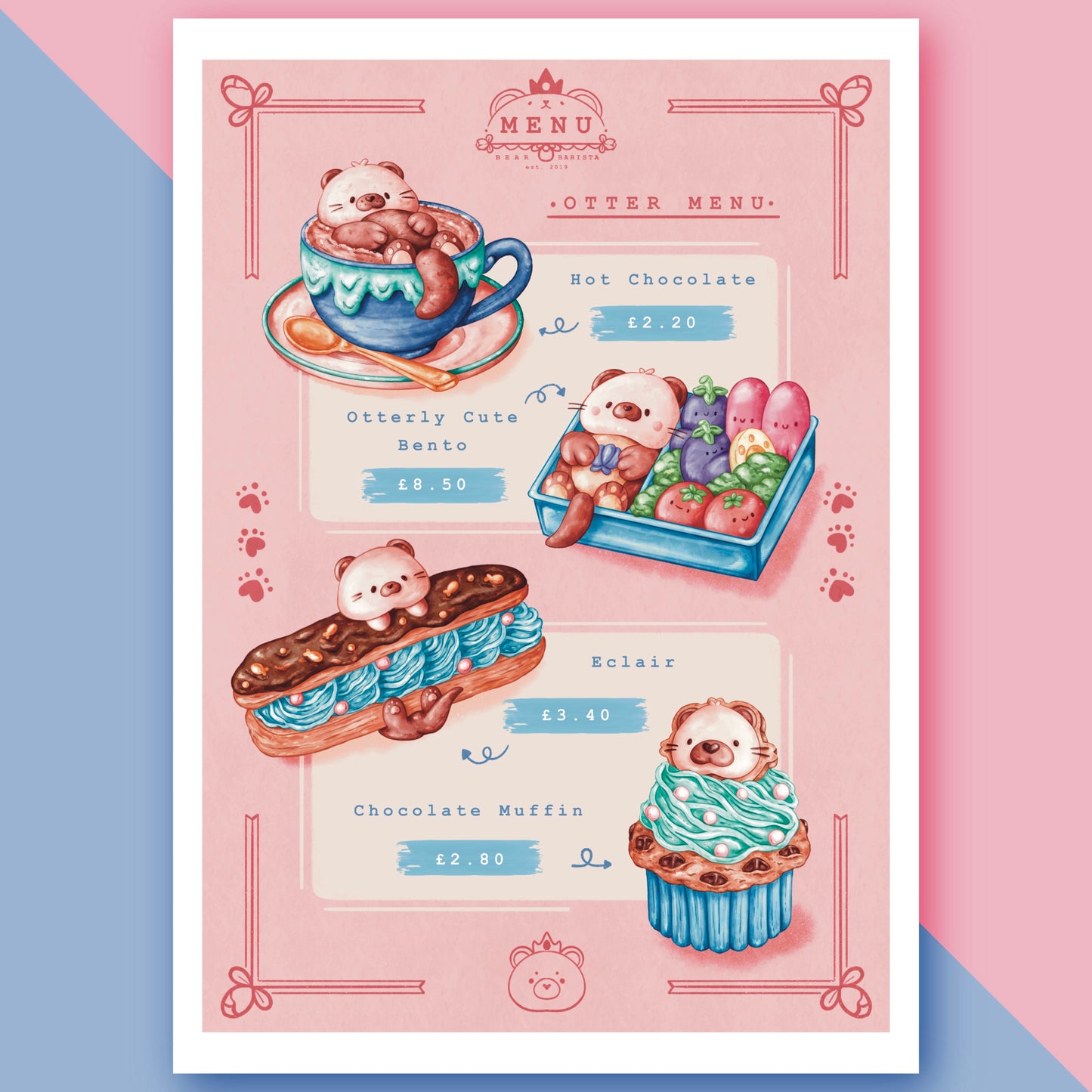 Otter Menu Art Print