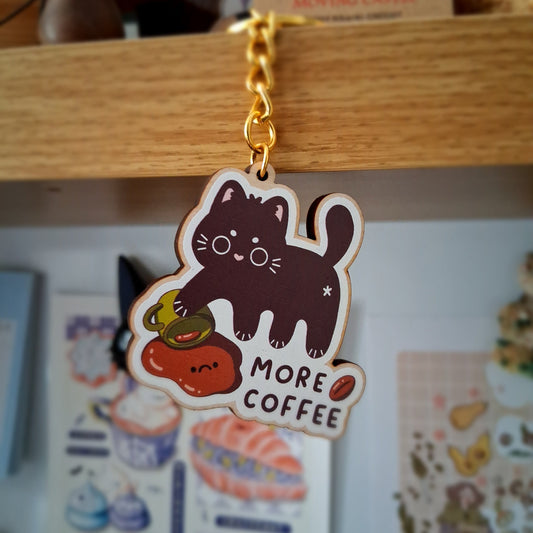 More Coffee Cat Keyring