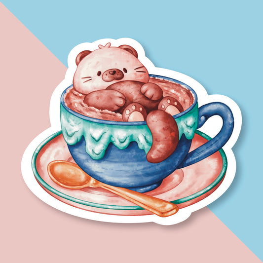 Otter Hot Chocolate Sticker