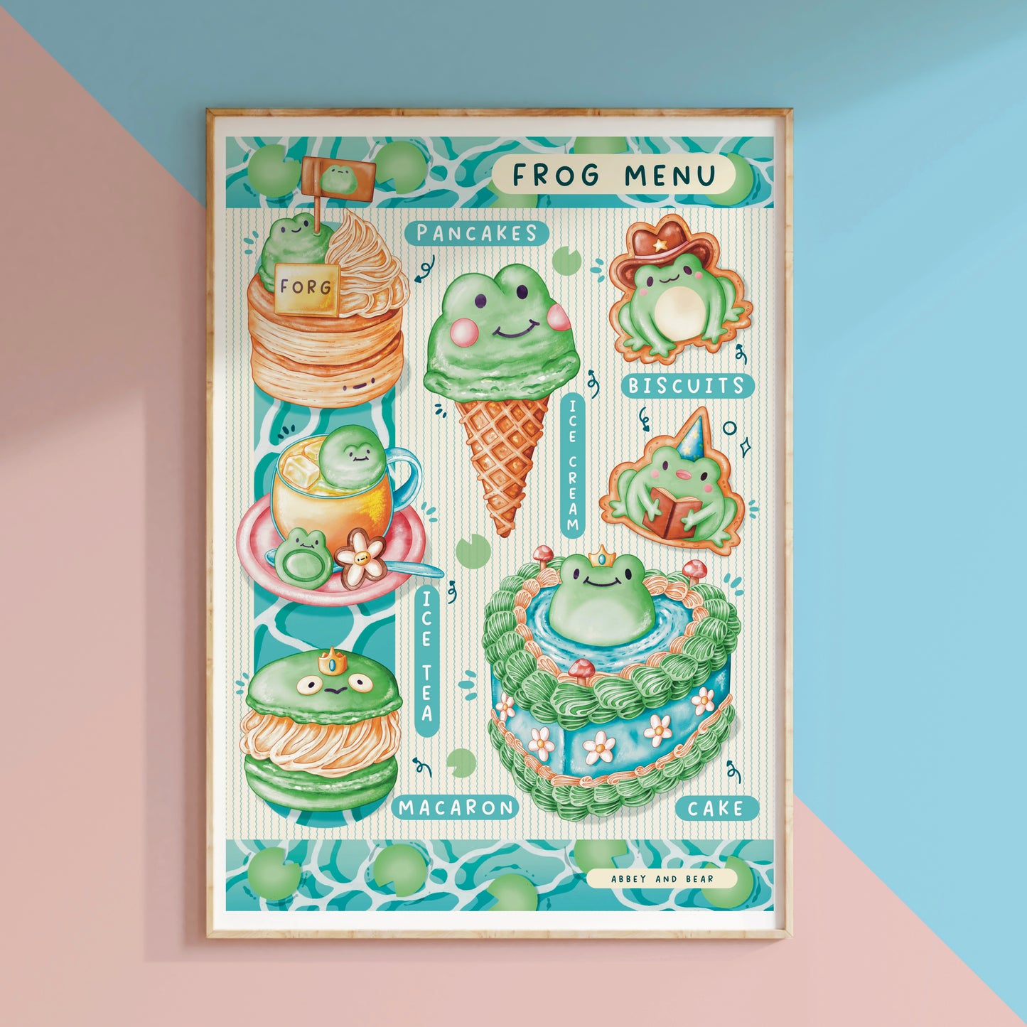 Frog Menu Art Print