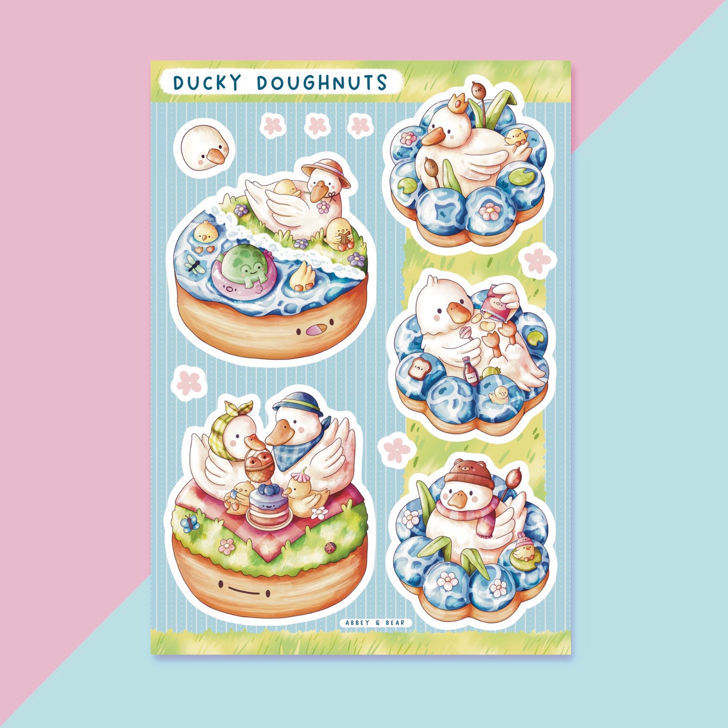 Ducky Doughnuts A6 Sticker Sheet