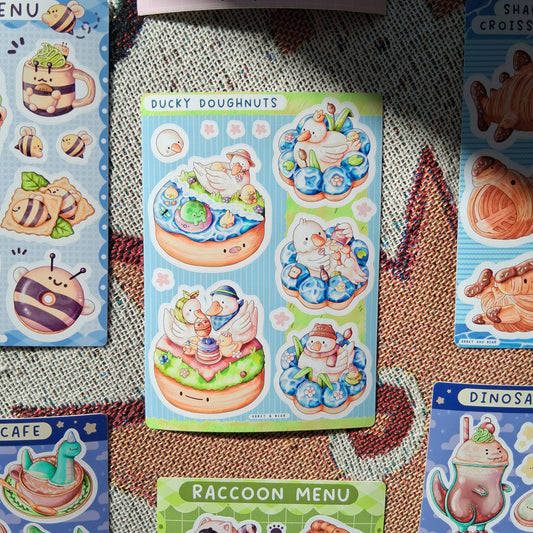 Ducky Doughnuts A6 Sticker Sheet