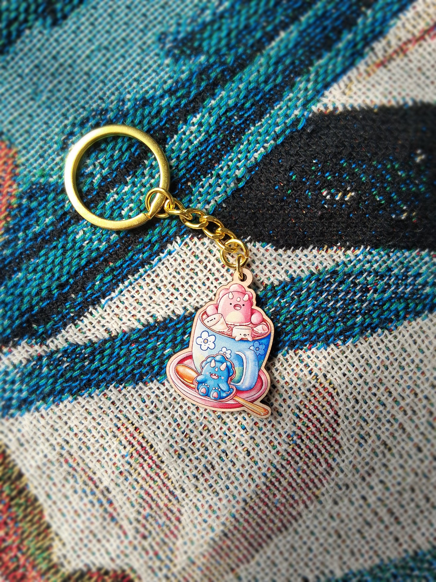 Triceratops Hot Chocolate Keyring